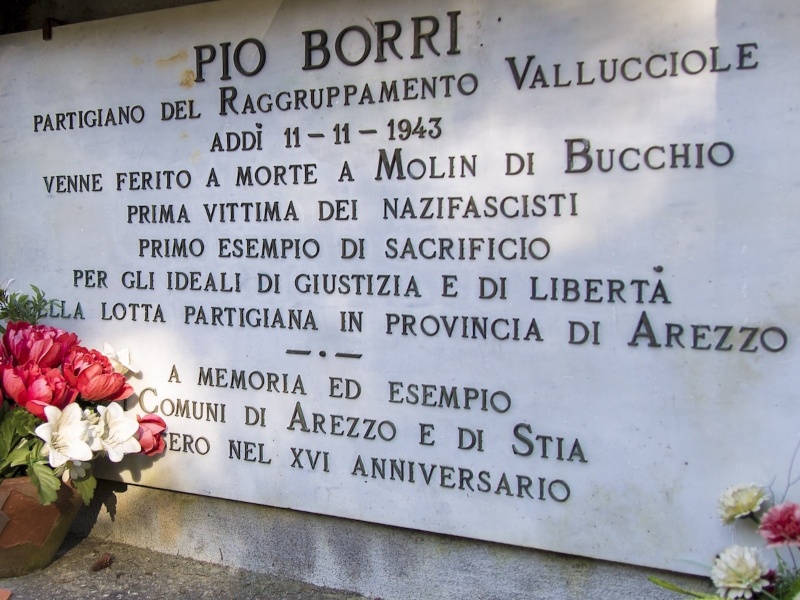 Lapide Pio Borri. Fonte: Ecomuseo del Casentino